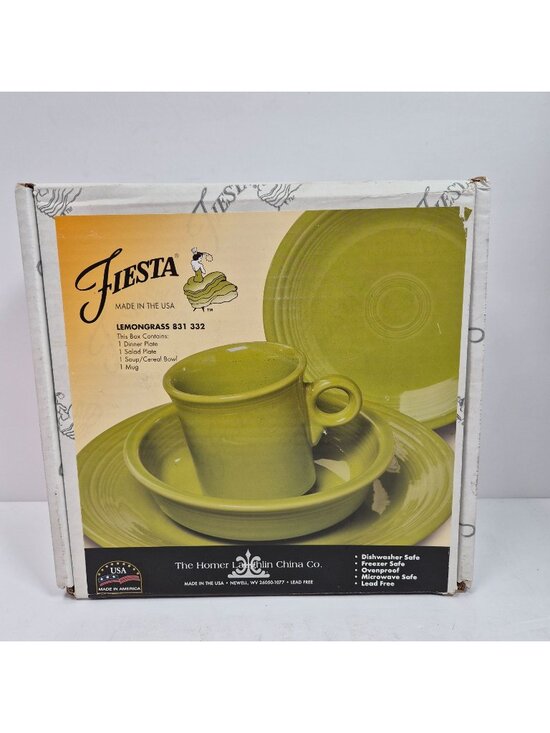 Fiesta Other - Fiesta Lemongrass by Homer Laughlin 4-Piece Dinnerware Set Made In USA-Retired